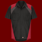 Tri-Color Short Sleeve Shop Shirt
