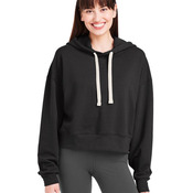 Women's Vintage Oversized Cropped Hooded Sweatshirt
