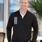 Men's 3-Stripe Double-Knit Quarter-Zip Pullover