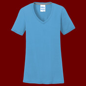 Ladies Essential Blended Performance V Neck Tee