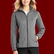 Ladies Full Zip Heather Stretch Fleece Jacket