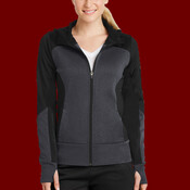 Ladies Tech Fleece Colorblock Full Zip Hooded Jacket