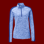 Ladies PosiCharge ® Electric Heather Colorblock 1/4 Zip Pullover