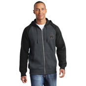 Raglan Colorblock Full Zip Hooded Fleece Jacket
