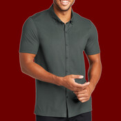Stretch Pique Full Button Polo