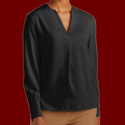 Women's Open Neck Satin Blouse