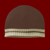 Waffle Beanie with Ribbed Edge