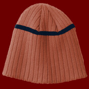Rib Knit Beanie with Stripe