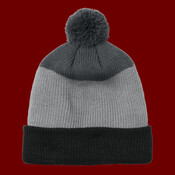 Cozy Striped Pom Beanie