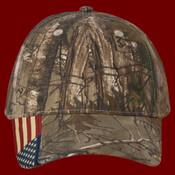 Camo Woven USA Flag Mesh Cap