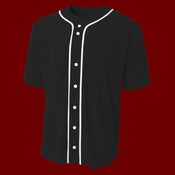 Short Sleeve Full Button Baseball Top