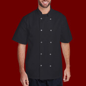 Unisex Ten Studded Front Short Sleeve Chef Coat