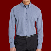 Men's CrownLux Performance® Tonal Mini Check Woven Dress Shirt