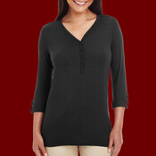 Women's Perfect Fit™ Y-Placket Convertible Sleeve Knit Top