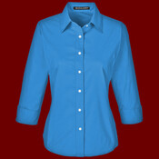 Women's Perfect Fit™ Three-Quarter Sleeve Stretch Poplin Dress Shirt