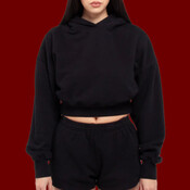 Women's Garment-Dyed Crop Hooded Sweatshirt