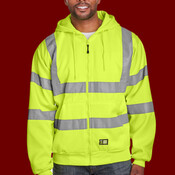 Men's Berne Hi-Vis Class 3 Lined Hooded Sweatshirt