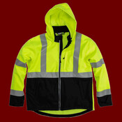 Men's Hi-Vis Class 3 Hooded Soft Shell Jacket