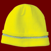 Enhanced Visibility Beanie with Reflective Stripe
