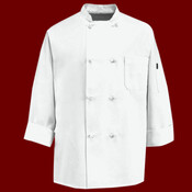 Eight Knot Button Chef Coat with Thermometer Pocket
