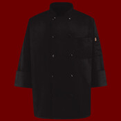 Ten Pearl Button Black Chef Coat