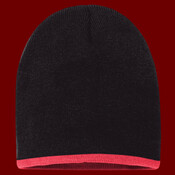 8" Bottom-Striped Beanie