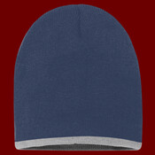 8" Bottom-Striped Beanie