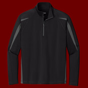 Sport Wick ® Stretch 1/4 Zip Colorblock Pullover