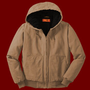 Washed Duck Cloth Insulated Hooded Work Jacket