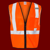 Unisex Single Pocket Zipper Mesh Class 2 Vest
