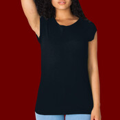 6377 Sheer Jersey Cap Sleeve Raglan T-Shirt
