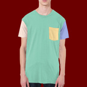 RSA2404 Power Washed Color Block Pocket T-Shirt