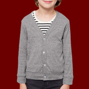 BR100 Toddler Tri-Blend Rib Cardigan