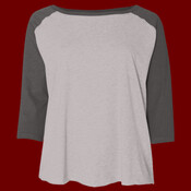 Women's Curvy Collection Baseball Three-Quarter Sleeve Tee