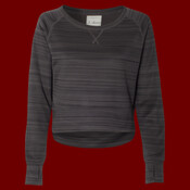 Women's Odyssey Striped Performance Fleece Hi-Low Crewneck Sweatshirt