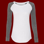 Women’s Preppy Patch Slub Long Sleeve T-Shirt