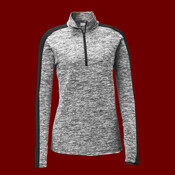 Women's PosiCharge ® Electric Heather Colorblock 1/4 Zip Pullover