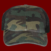 Garment Washed Printed Trucker Cap