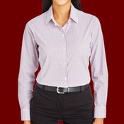 CrownLux Performance® Ladies' Micro Windowpane Woven Shirt