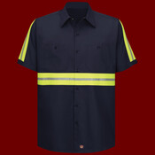 Men's Enhanced Visibility Short Sleeve Cotton Work Shirt