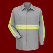 Men's Tall Enhanced Visibility Long Sleeve Cotton Work Shirt