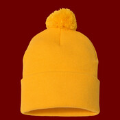 12" Pom-Pom Cuffed Beanie