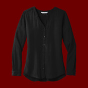 Women's Long Sleeve Button Front Blouse