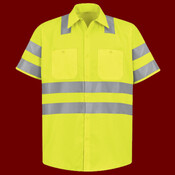 Men's High Visibility Safety Short Sleeve Work Shirt
