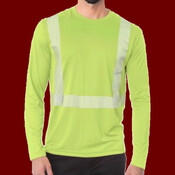 Unisex USA-Made Hi-Visibility Long Sleeve Performance T-Shirt - Segmented Tape