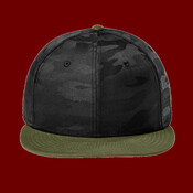 Camo Flat Bill Snapback Cap