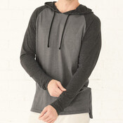Unisex Fine Jersey Hooded Long Sleeve Raglan Tee