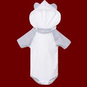 Infant Fine Jersey Raglan Bodysuit with Hood & Ears