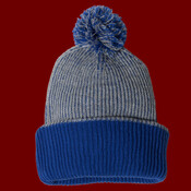 12" Speckled Pom-Pom Cuffed Beanie