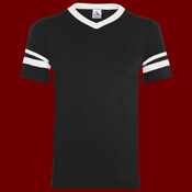 Youth V-Neck Jersey with Striped Sleeves